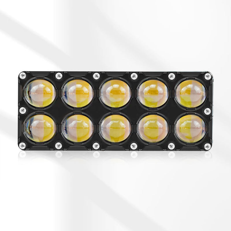 10 Lens 30W Motorcycle LED Spotlight White Yellow Hi/Low Beam Auxiliary Light Motorbike Driving Fog Lamp for Car ATV SUV