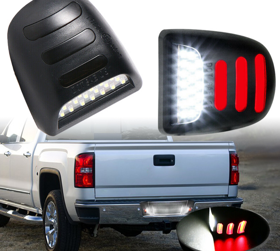 2Pcs LED Number License Plate Light Lamp Assembly for Chevy Silverado Avalanche 1500 2500HD Cadillac Escalade GMC Sierra Pickup