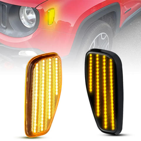 2Pcs Led Front Side Marker Light for Jeep Renegade BU 2014-2021 Full Led Turn Signal Lamps
