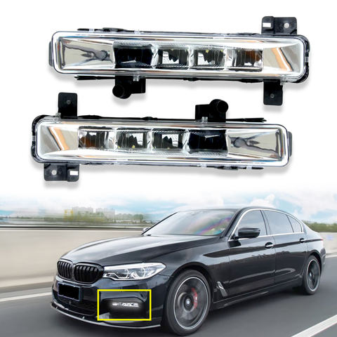 2pcs LED DRL Car Daytime Running Light for BMW 5 Series G38 2018 12V White Daylight Yellow Turn Signal