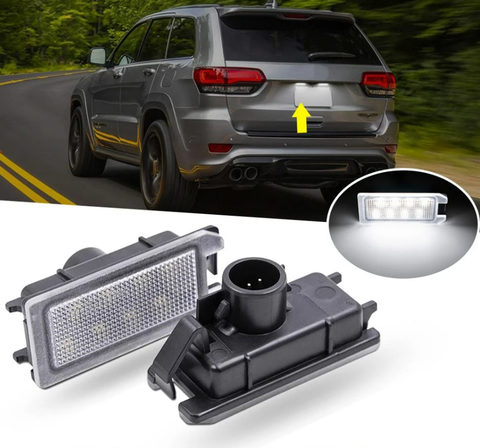 2pcs LED License Plate Light Number Lamp for Jeep Grand Cherokee Compass for Maserati Levante Fiat 500 for Dodge