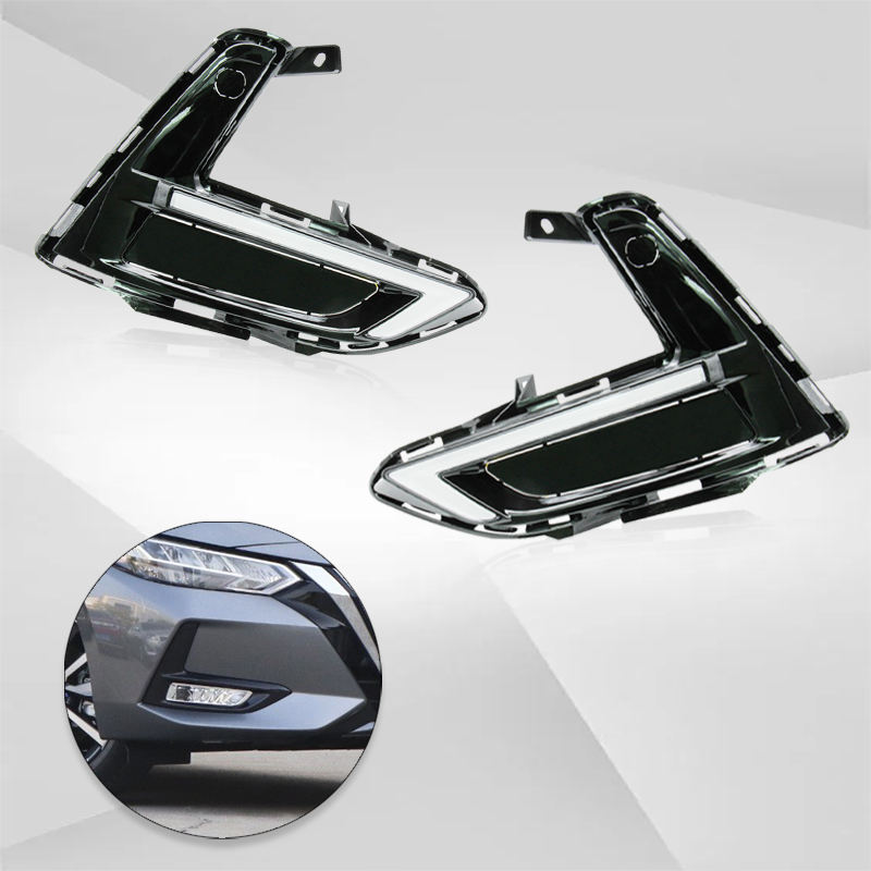 Daytime Running Lights for Nissan Sylphy Sentra Pulsar 2020 2021 with Turn Signals DRL Fog Front Bumper Headlights