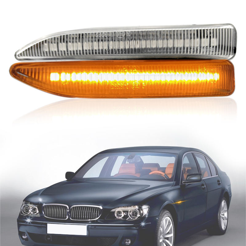 Flashing LED Turn Signal Side Marker Light for BMW 7 Series E65 E66 E67 E68 2001-2008 Dynamic Flowing Sequential Indicator Lamp