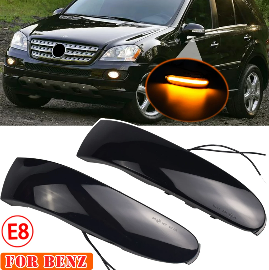 For Mercedes Benz M GL Class W164 X164 Dynamic Turn Signal LED Side Wing Rearview Mirror Indicator Blinker Sequential Light