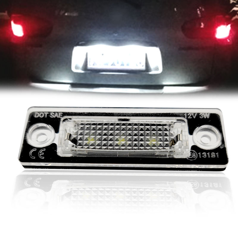 High Power 3SMD Led License Plate Light 7000k White No Error Led Number License Plate Light for VW Golf 5 Passat Jetta for Skoda