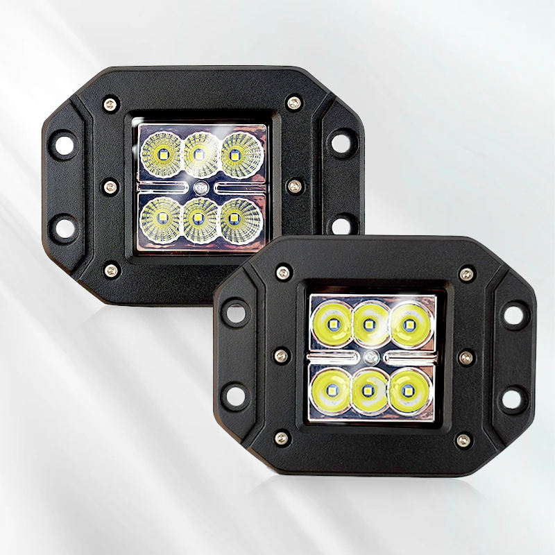 LED Work Light Bar 5 Inch 18W Flush Mount Light for Car LED Spotlight Motorcycle Tractor Boat Truck SUV ATV Off Road Fog Lamp
