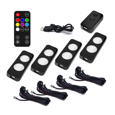 Sound Activated One Drag Four Lens Remote Control Car Sole Atmosphere Lamp On-board LED Decorative RGB Music Rhythm Lights
