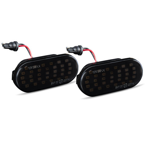 12V Amber LED Side Marker Light with Smoked Lens for VW Golf MK4  Waterproof Non-Polarity Plug & Play