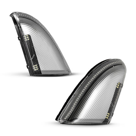 12V Plug & Play LED Mirror Lights for Dodge Ram 54 LEDs White Puddle + Amber Turn Signal 2PCS