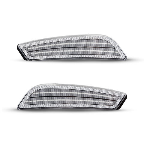 2pcs Clear Amber Fender Side Signal Marker Lights for 2003-2007 Cadillac CTS & CTS V Front Bumper Side Marker Lights
