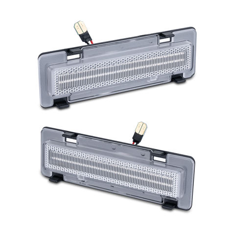 2pcs Clear Lens Amber LED Side Marker Lights for 1982-1992 Chevy Camaro Pontiac Firebird Bumper Marker Fender Lamps