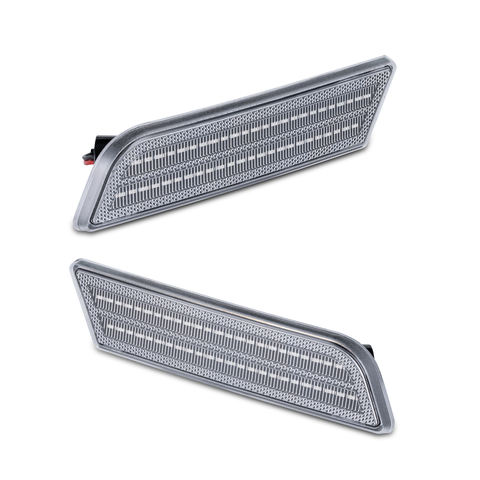 2pcs Front Amber 2pcs Rear Red LED Side Marker Lights for Ford Transit Connect 2010-2013 Bumper Marker Reflectors Lamps