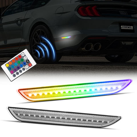2pcs RGB LED Side Marker Lights for Ford Mustang 2015-2023 Rear Fender Marker Reflectors Lamps