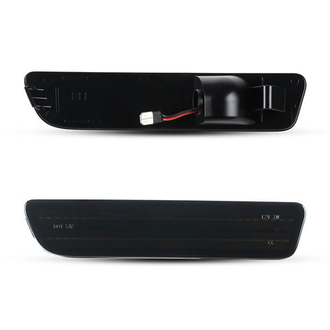 2pcs Smoked Tinted LED Fender Side Marker Reflectors Lights for 2005-2009 Ford Mustang Assembly Rear Side Bumper Marker Lamp