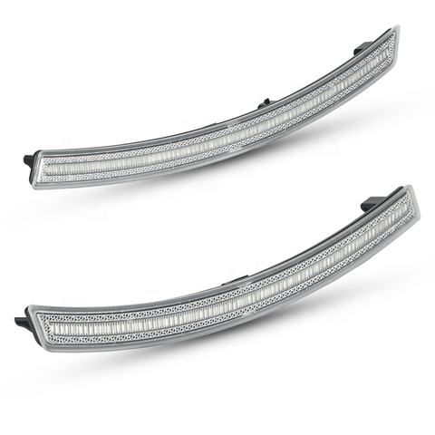4 PCS Amber Red Light Bumper LED Side Marker with Clear Lens for Chevrolet Corvette C7 2014-2019