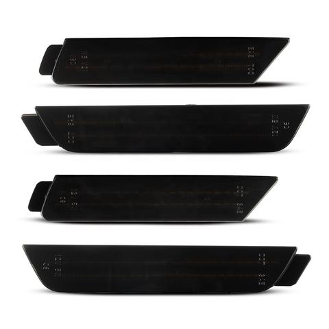 4 Pcs Somked Fender LED Side Marker Lights for Chevrolet Camaro 2010 - 2015 Bumper Markers Amber Red
