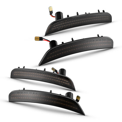 4PC Smoked for for Fiat 500 500e Pop/Sports  2011-2019 LED Front&Rear Bumper Side Marker Light