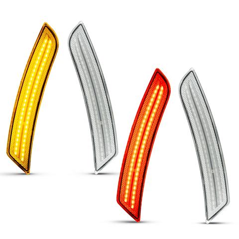4Pcs Clear/Smoked Lens LED Rear Bumper Side Marker Amber Light Fender Light Reflectors Light Lamps for Chevrolet Camaro up 2016