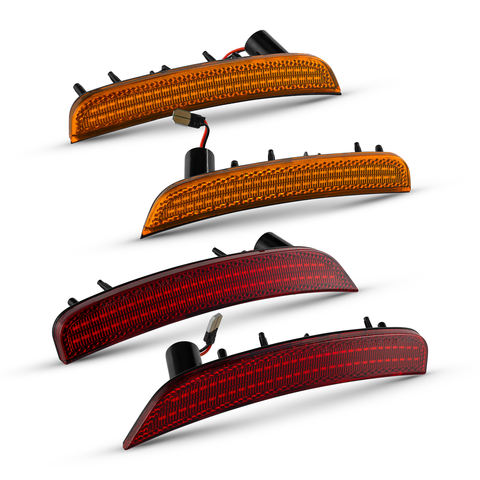 4Pcs LED Side Marker Driving Lamps Amber Red for Fiat 500 500e Pop/Sports 2011-2019 Front & Rear Bumper Side Marker Light