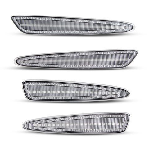 4pcs Clear Front Rear Fender Led Side Marker Lights for Chevrolet Corvette C6 2005-2013 Bumper Side Marker Reflectors Lights