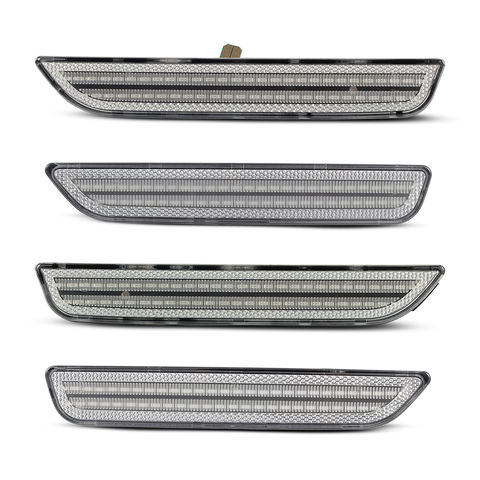 4pcs Clear Front Rear Fender Led Side Marker Lights for 2010-2014 Ford Mustang Bumper Side Marker Reflectors Lights