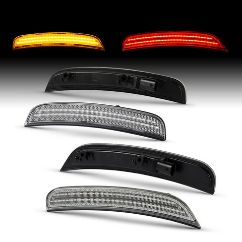 4pcs Clear Front Rear Fender Led Side Marker Lights for Dodge Charger 2015-2023 Bumper Side Marker Reflectors Lights