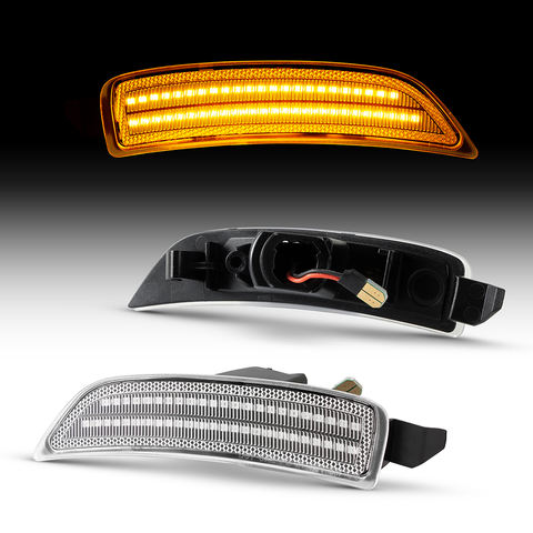 4pcs Clear Front&Rear LED Side Marker Lights for 2016-2023 Mazda MX-5 Miata Replace OEM Side Bumper Marker Light