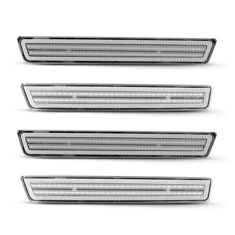 4pcs Clear LED Side Marker Lights for Dodge Challenger 2015-2023 Amber Red Front Rear Bumper Marker Lamps