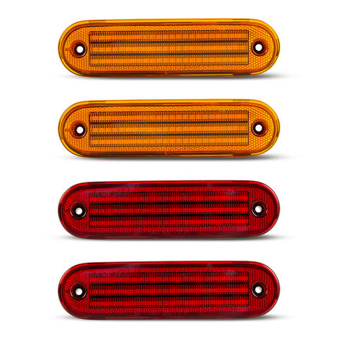 4pcs Front Rear LED Side Marker Lamp Lights for 1990-2005 Mazda MX-5 Miata Amber Red LED Turn Signal Sidemarker Lamps