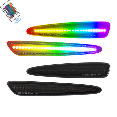 4pcs RGB Front Rear Fender Led Side Marker Lights for Chevrolet Corvette C6 2005-2013 Side Bumper Marker Lamps