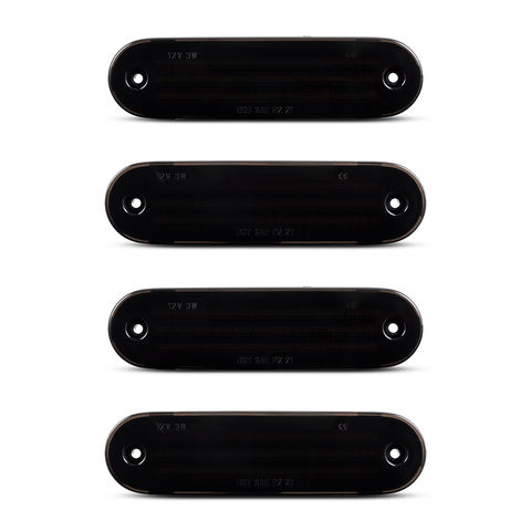 4pcs Smoked Amber Red Full LED Side Marker Lights for 1990-2005 Mazda MX-5 Miata Fender Parking Lamp