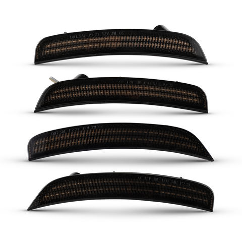 4pcs Smoked Front Rear Bumper LED Side Marker Lights for 2011-2019 Fiat 500 500e Pop/Sports Fender Marker Reflectors Lamps