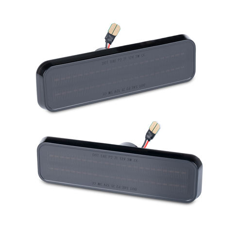 4pcs Smoked Front&Rear LED Side Marker Lights for Plymouth Barracuda Cuda Fury Satellite Valiant Bumper Parking Signal Lamps