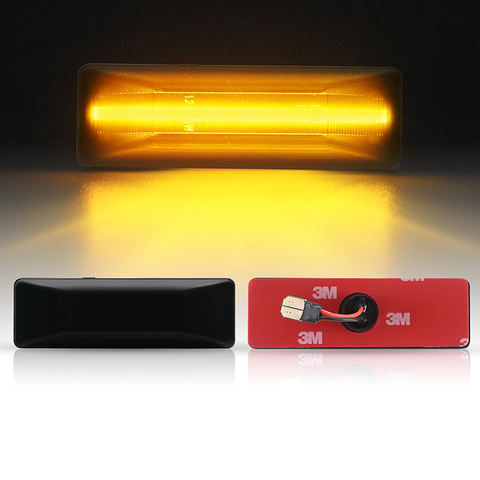 4pcs Smoked LED Dually Fender Side Marker Lights for 1994-2002 Dodge Ram 2500 3500 Amber Red Dual Rear Wheel Bed Marker Lamps