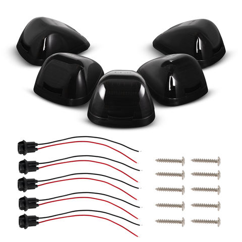 5pcs Smoked Amber LED Cab Roof Marker Lights for Ford E-350 E-450 F-450 F-550 F650 Super Duty Top Marker Running Lights
