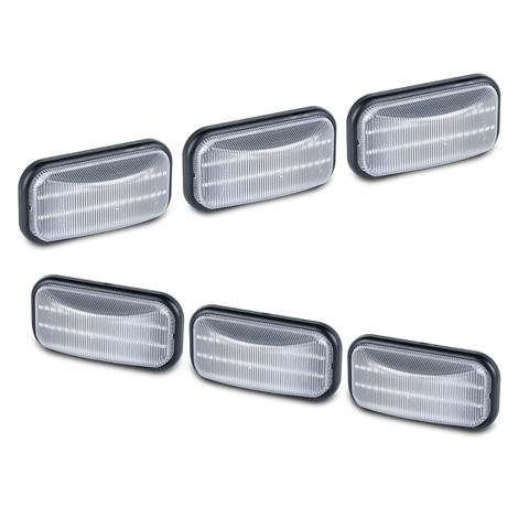 6pcs Clear Front Rear Cab Roof Top Marker Lights for 2003-2009 Hummer H2 SUT Led Clearance Mounted Running Lamps