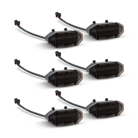 6pcs Smoked LED Front Grille Marker Lights for 2015-2017 Ford Mustang Bright LED Grill Lights Vehicle Exterior Grille Lamps
