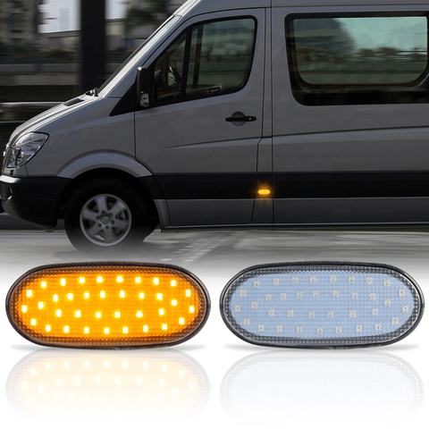 For VW CRAFTER Clear Dynamic Led Turn signal Lights Side Marker Blinker for Mercedes Sprinter W906 2006~