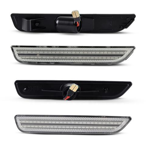 High Quality 4pcs Clear Lens Front and Rear LED Side Marker Fender Light for Ford Mustang 2010-2014