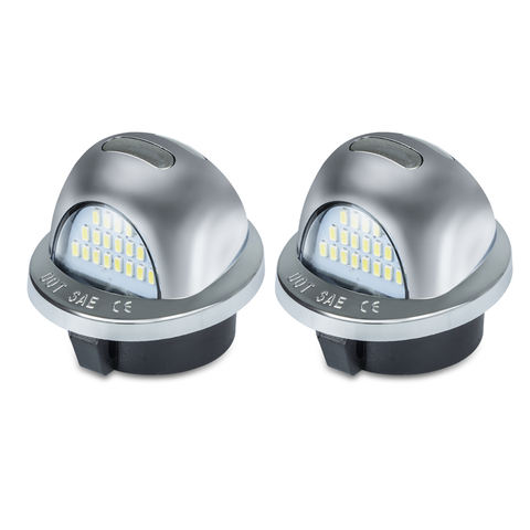 LED Number License Plate Light for Ford F150 Silver Chrome Housing Easy Install