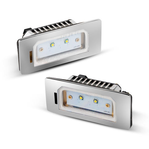 LED Number Plate Light 2CREE Silver Aluminium for BMW E39 ISO Certified / E-mark Approved