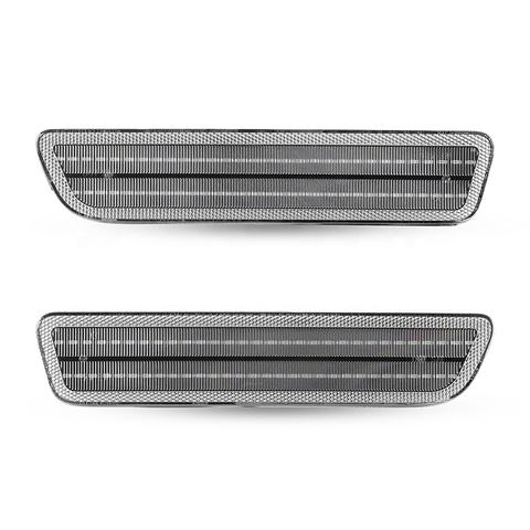 Led Rear Side Marker Lights Replacement for 2005-2009 Ford Mustang Clear Smoked Lens Red Rear Bumper