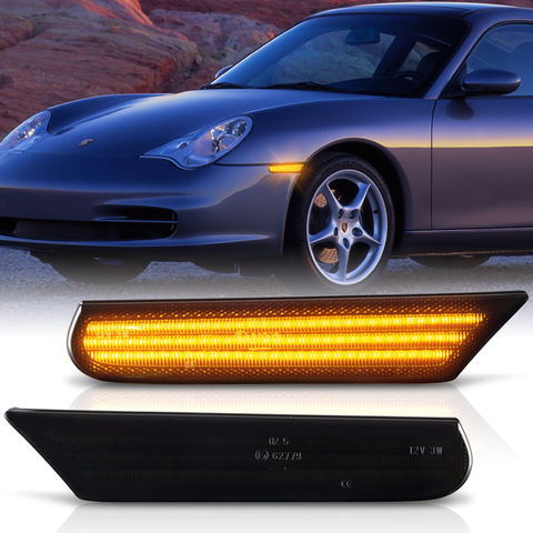 Sequential Smoked LED Side Marker Lights for Porsche 911 Boxster Typ 996 1996-2004 Amber LED Front Bumper Side Marker Lamp