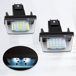 1 Pair 18 LED License Number Plate Lights Lamp for Peugeot 206 207 307 308 406 Citroen C3 C4 C5 C6 X6HF