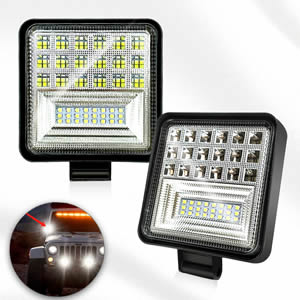 12V 3 Inch 40W LED Work Light Square Motorcycle Spotlights for 4x4 Off Road Car Truck Vehicle SUV ATV Tractor