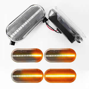 12V Waterproof Clear Lens LED Dynamic Turn signal Lamp Car Side Marker Lights for VW Bora Golf 3 4 for Ford Focus MK2