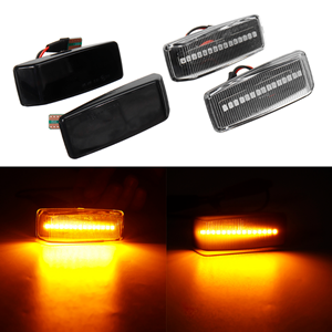 2 Pcs Dynamic LED Side Marker Lights Car Turn Signal Repeater Lamp for Mercedes-Benz W201 190 W202 W124 W140 R129 SL-CLASS