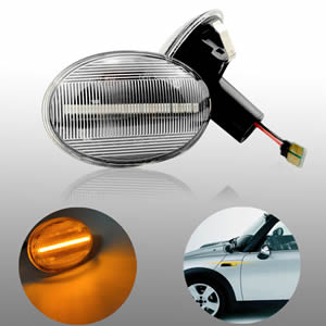 2PCS LED Dynamic Side Marker Turn Signal Light Sequential Blinker Lamp for Mini Cooper R56 R57 R58 R59 2007 2008 2009 2010 2013