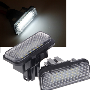 2Pcs 18 SMD No Error LED License Plate Light for Benz W203(5D)Wanon  W211 W219 Car Number Plate Lamp