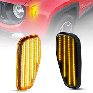 2Pcs Led Front Side Marker Light for Jeep Renegade BU 2014-2021 Full Led Turn Signal Lamps